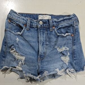 Abercrombie & Fitch Blue Distressed Denim Cutoff Shorts